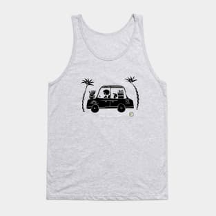 Holiday car with cool girl and her cute dog Tank Top